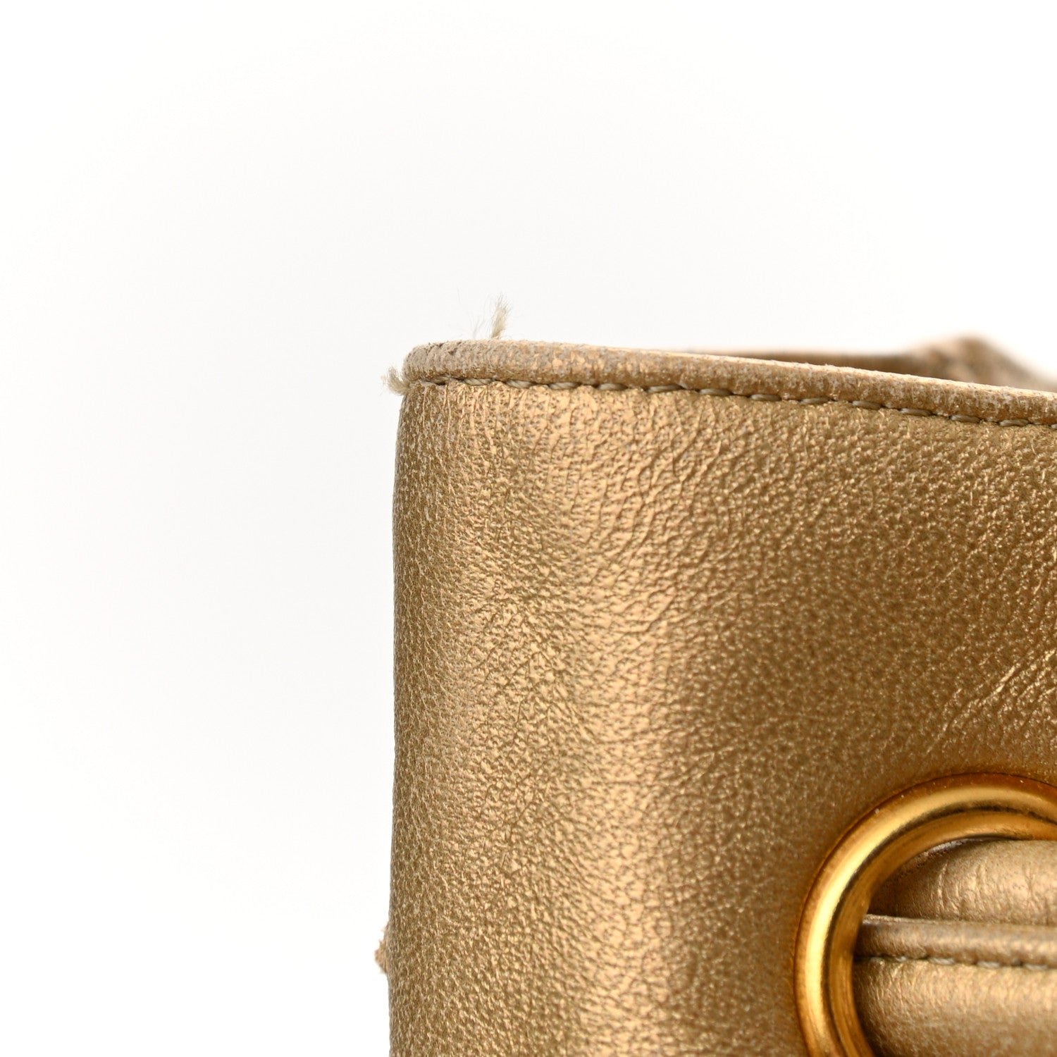 Chanel Metallic Lambskin CC Drawstring Shoulder Bag Gold 16 of 21