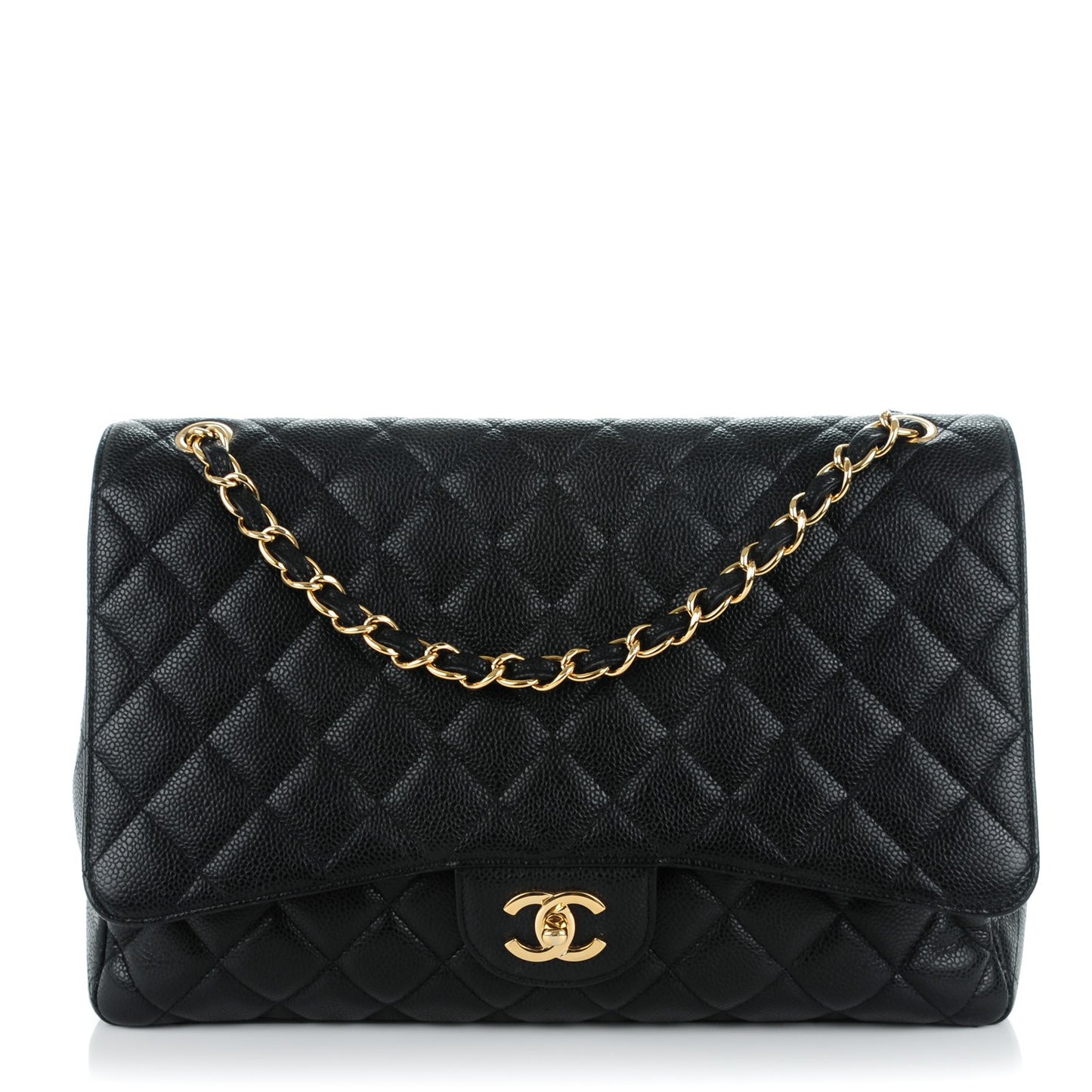 Caviar Quilted Maxi Single Flap Black