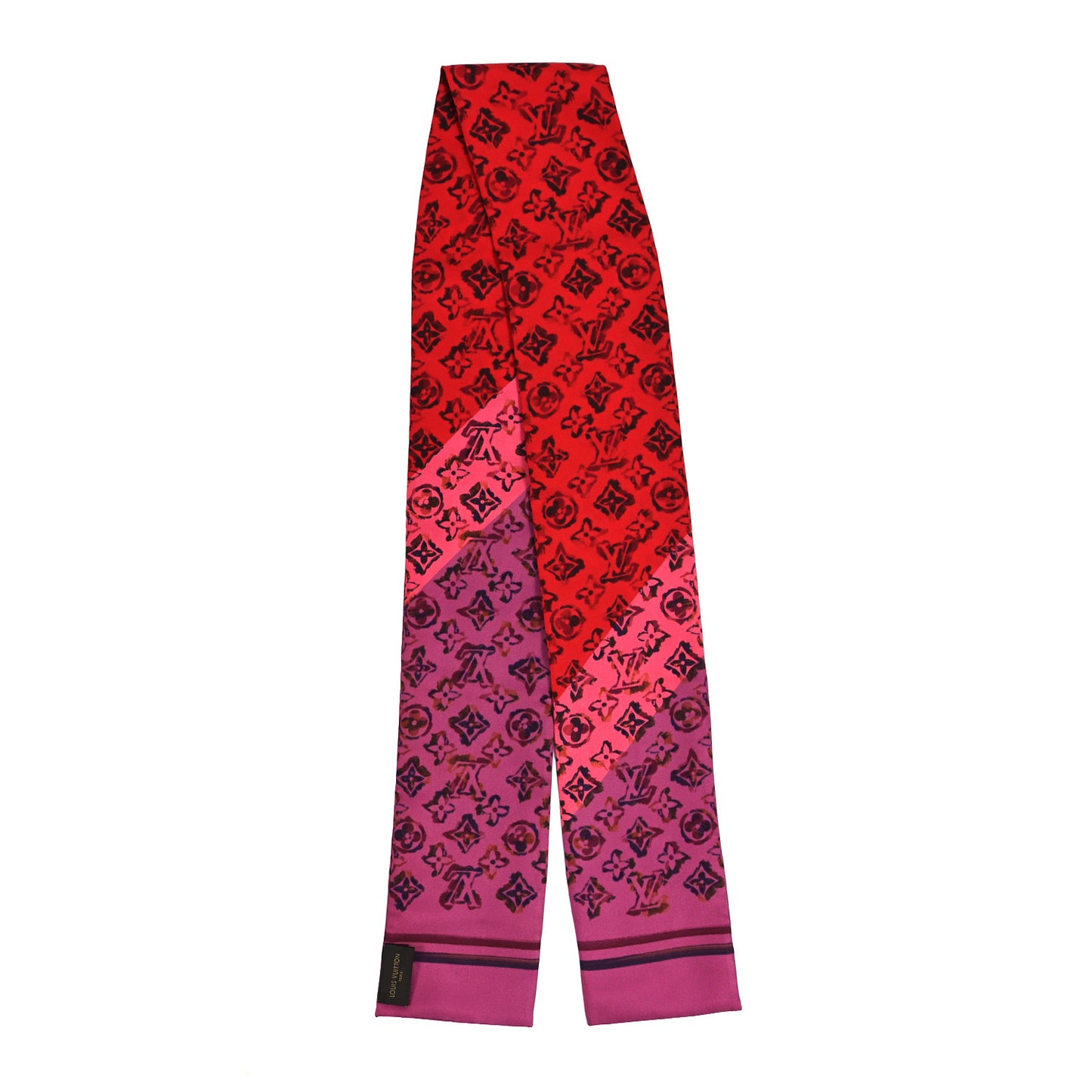 Silk Monogram Rainbow Giant Bandeau Coquelicot
