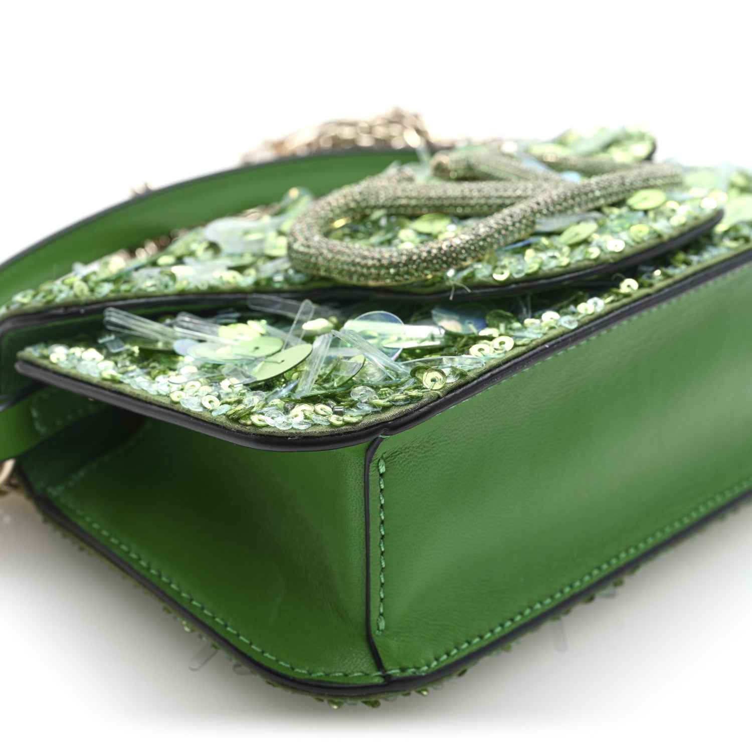 Valentino Garavani Sequin Crystal Vlogo Embroidered Small Loco Shoulder Bag Multicolor 8 of 9