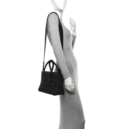 Christian Dior Matte Calfskin Cannage Studded Medium Supple Lady Dior Ultra Black 2 of 11