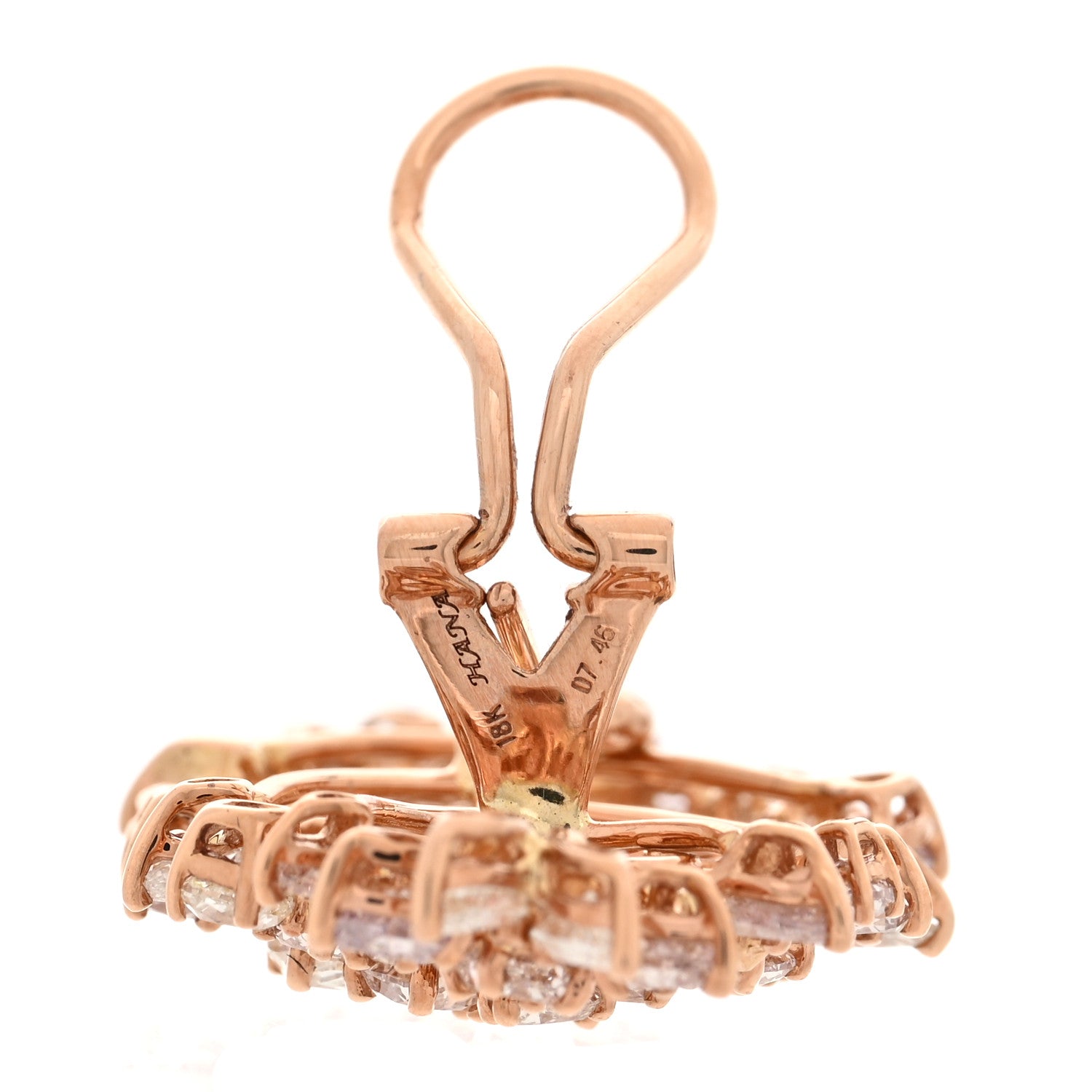 Parker & West by FASHIONPHILE 18K Rose Gold Pink Diamond Cluster Earrings 5 of 5