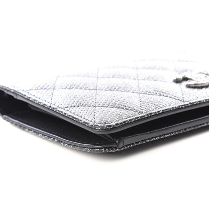 Chanel Glittered Calfskin Quilted Yen Wallet Black 5 of 10