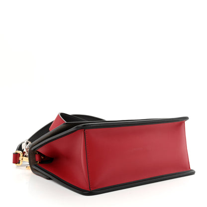 Fendi Vitello Century F is Fendi Bi-Color FF 1974 Embossed Kan I Shoulder Bag Fragola Maya Black 4 of 10