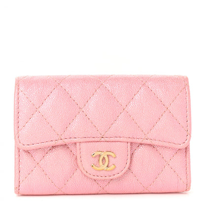 Chanel Iridescent Caviar Quilted Flap Card Holder Rose Pink 1 of 8