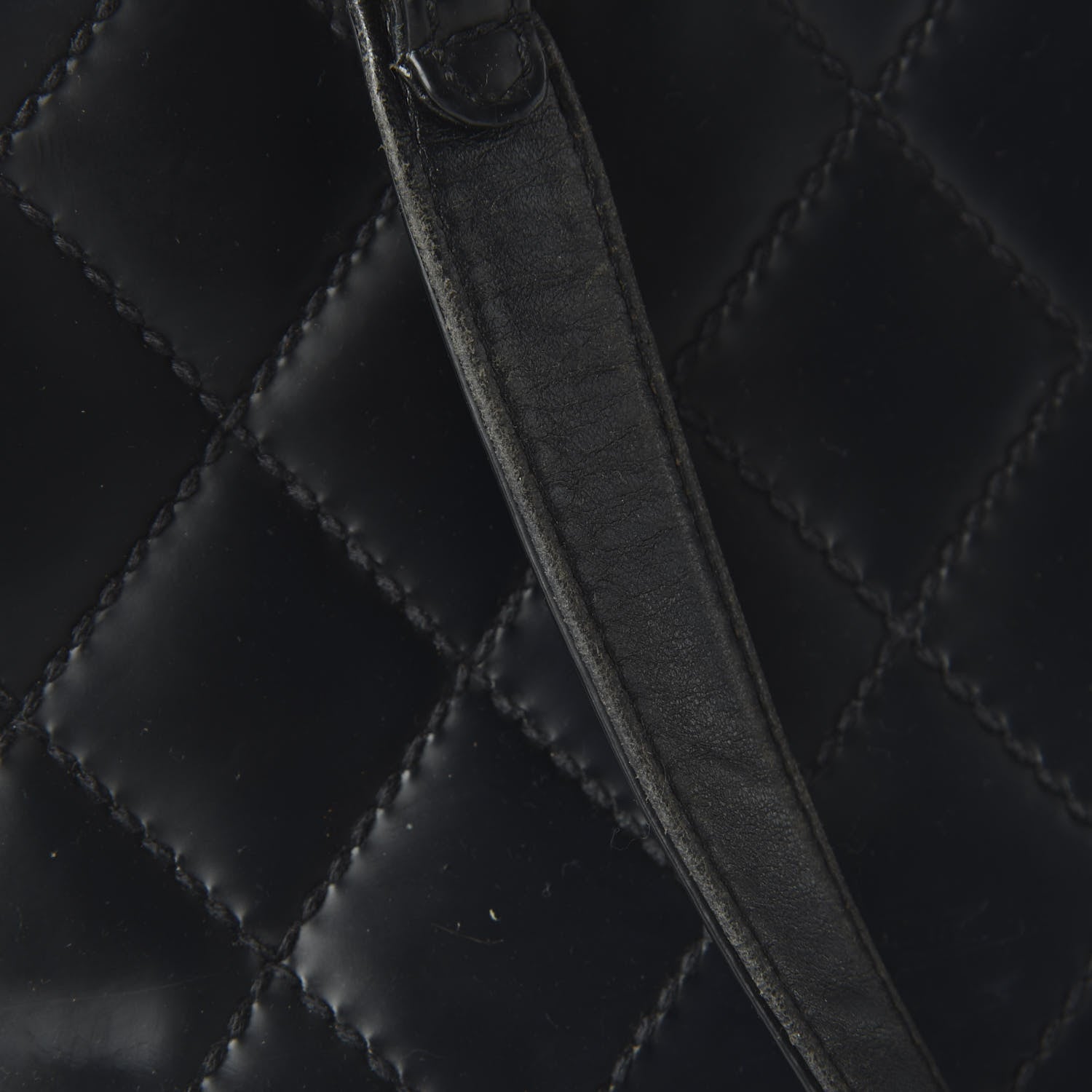 Chanel Glazed Calfskin Stitch Tote Black 11 of 16