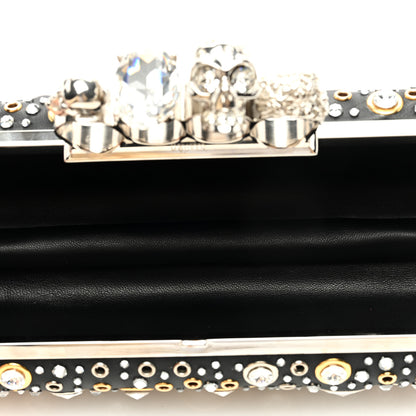 Alexander McQueen Nappa Crystal Skull Knuckle Box Clutch Black 5 of 9