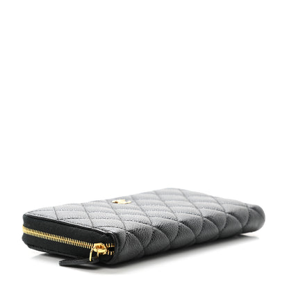 Chanel Caviar Quilted Large Gusset Zip Around Wallet Black 4 of 11