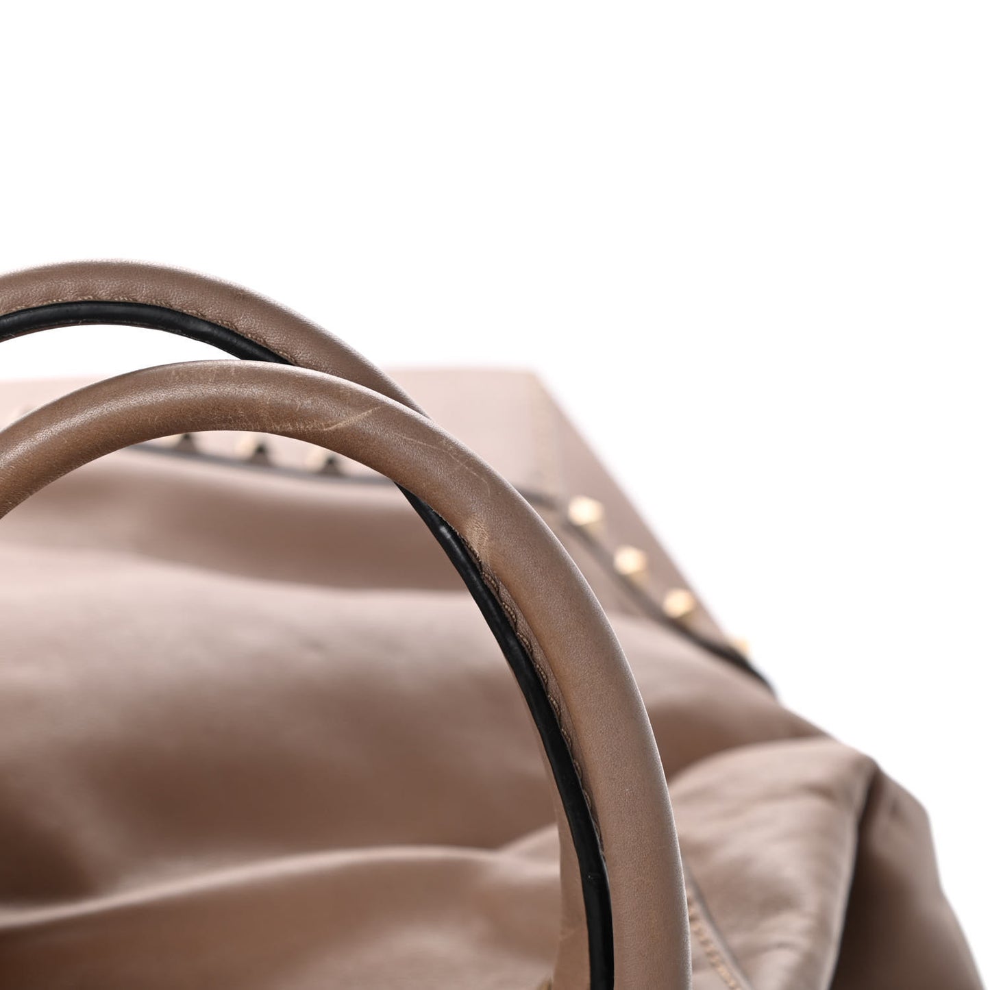 Calfskin Rockstud New Dome Bucket Tote Poudre
