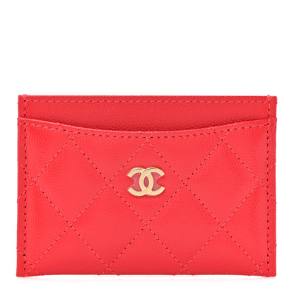 Chanel Caviar Quilted Card Holder Red 1 of 13