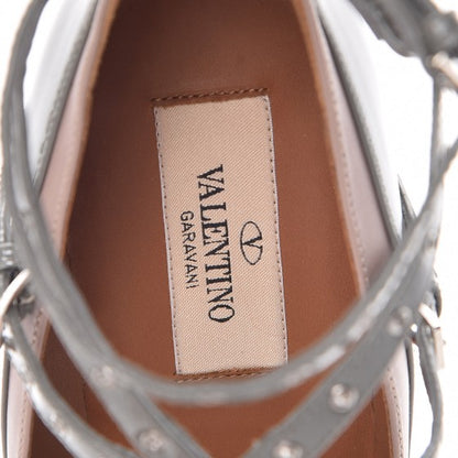 Valentino Garavani Patent Love Latch 100mm Pumps 36.5 Pebble Poudre 6 of 9