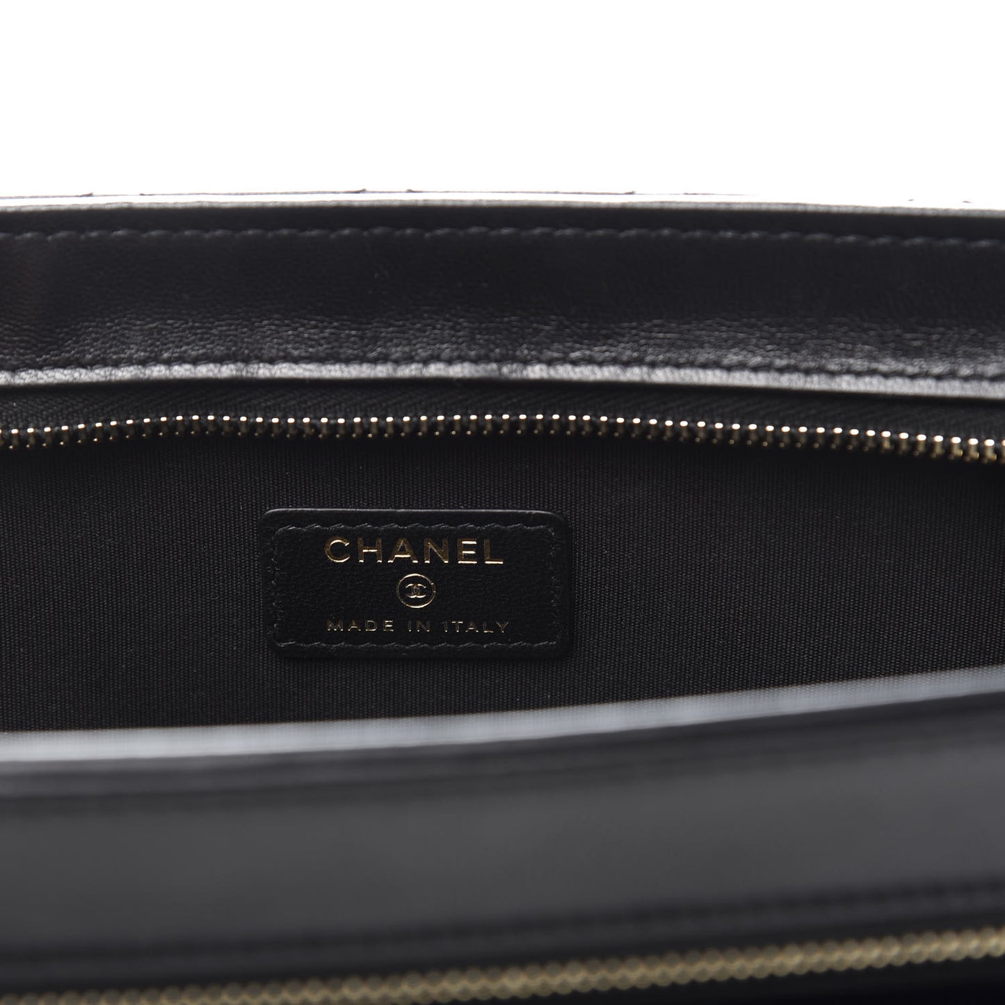 Lambskin Quilted Wristlet Clutch Black