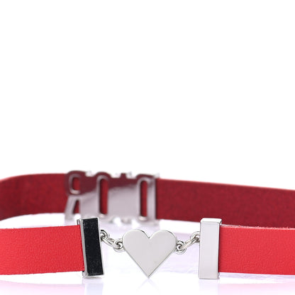 Christian Dior Calfskin Dior Heart Double Bracelet Red 4 of 5