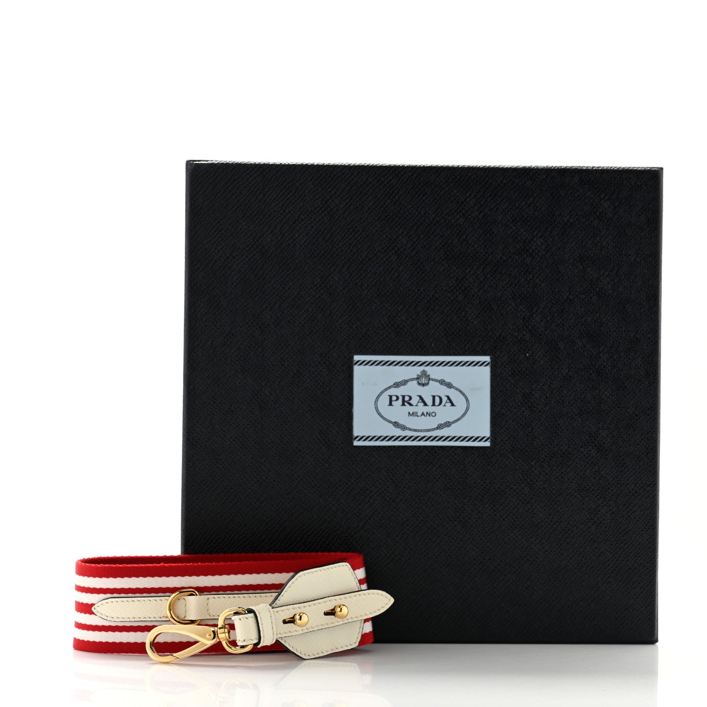Saffiano Striped Fabric Nastro Righe Shoulder Strap Fuoco