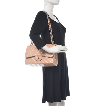 Chanel Patent Quilted Jumbo Double Flap Light Pink 2 of 15