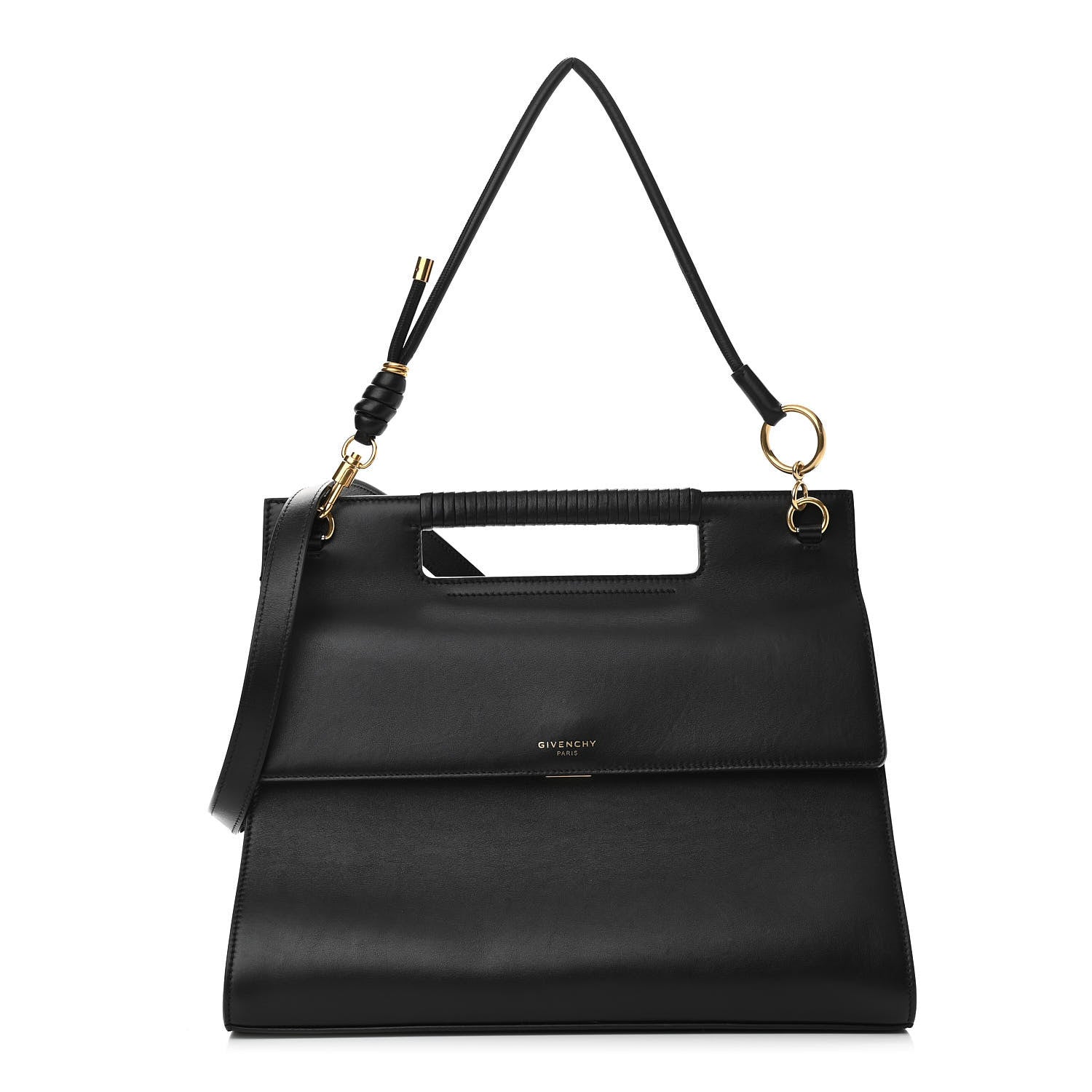 Givenchy Calfskin Large Whip Top Handle Shoulder Bag Black 1 of 10