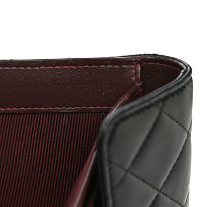 Chanel Lambskin Quilted Large Gusset Flap Wallet Black 15 of 18