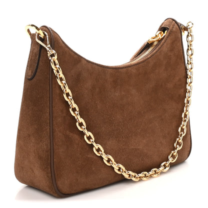 Prada Scamosciato Suede Mini Re-Edition Shoulder Bag Cacao 3 of 10