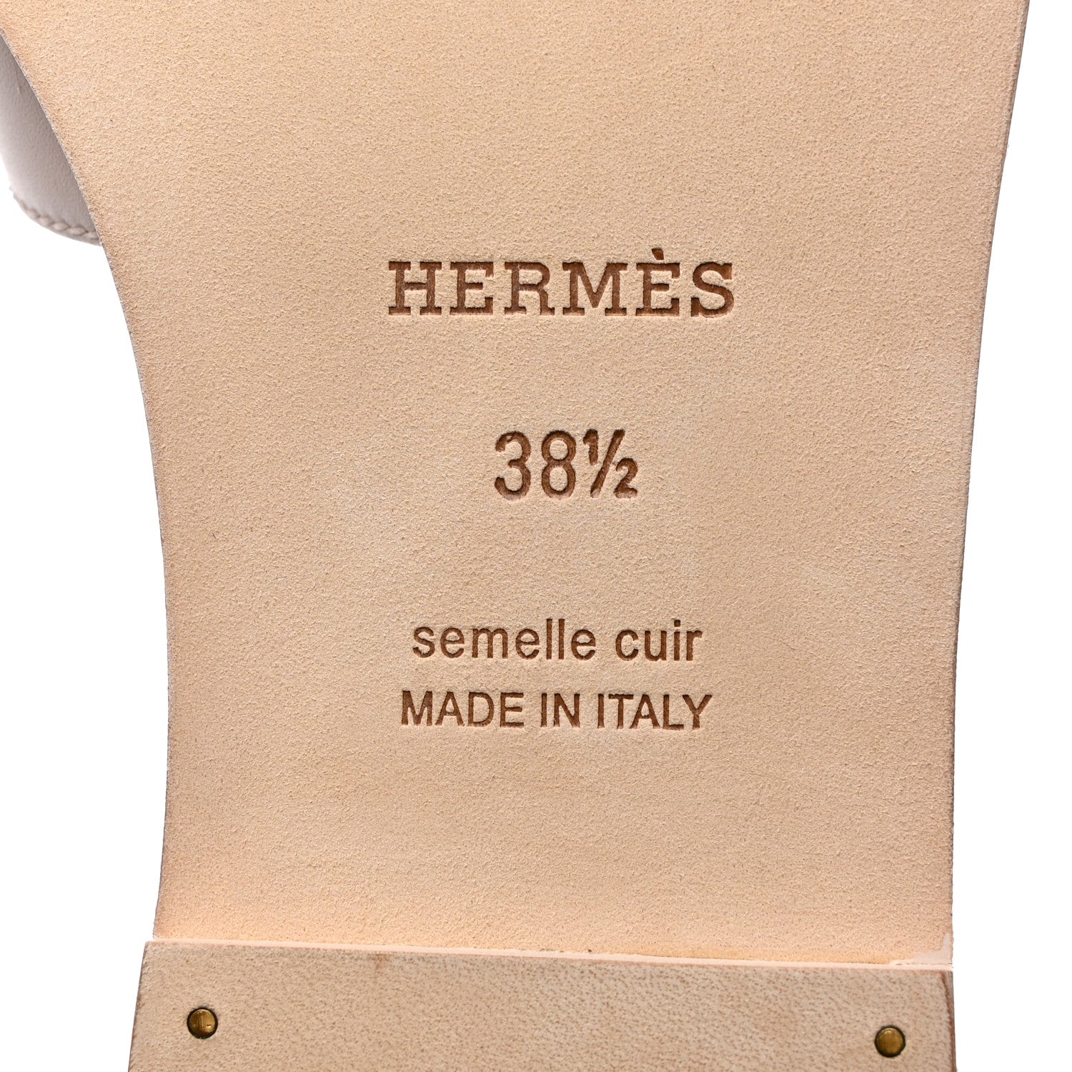 Hermes Box Calfskin Oran Sandals 38.5 Rose Pale 8 of 9