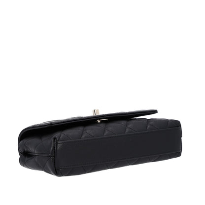 Chanel Caviar Quilted Coco Handle East West Clutch With Chain Black 4 of 11