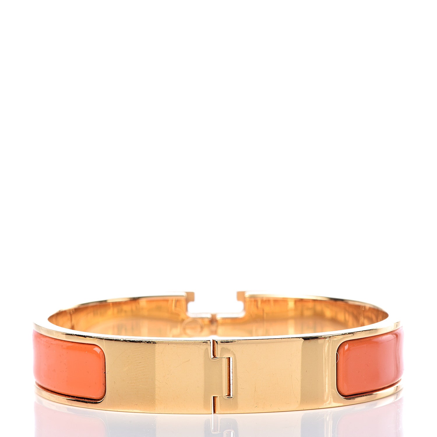 Hermes Enamel Narrow Clic Clac H Bracelet PM Orange 3 of 6