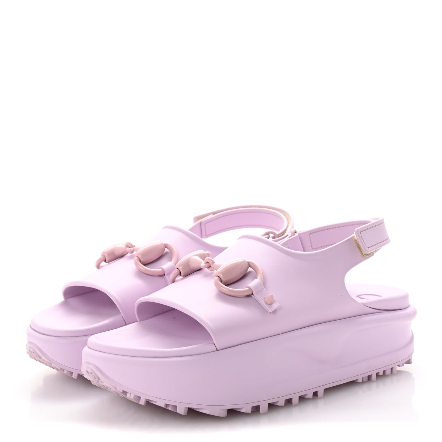 Soft Rubber Horsebit Touch Womens Strapped Sandals 40 Talc Pink