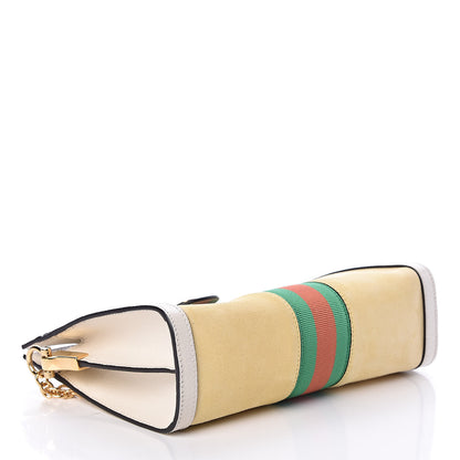 Gucci Suede Calfskin GG Web Small Ophidia Chain Shoulder Bag Burro New Mystic White 4 of 11