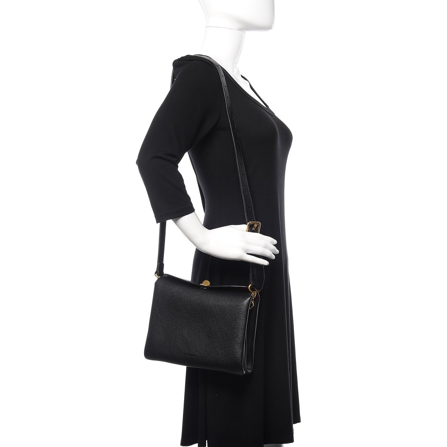 Balenciaga Shiny Grained Goatskin S Flap Bag Black 2 of 10