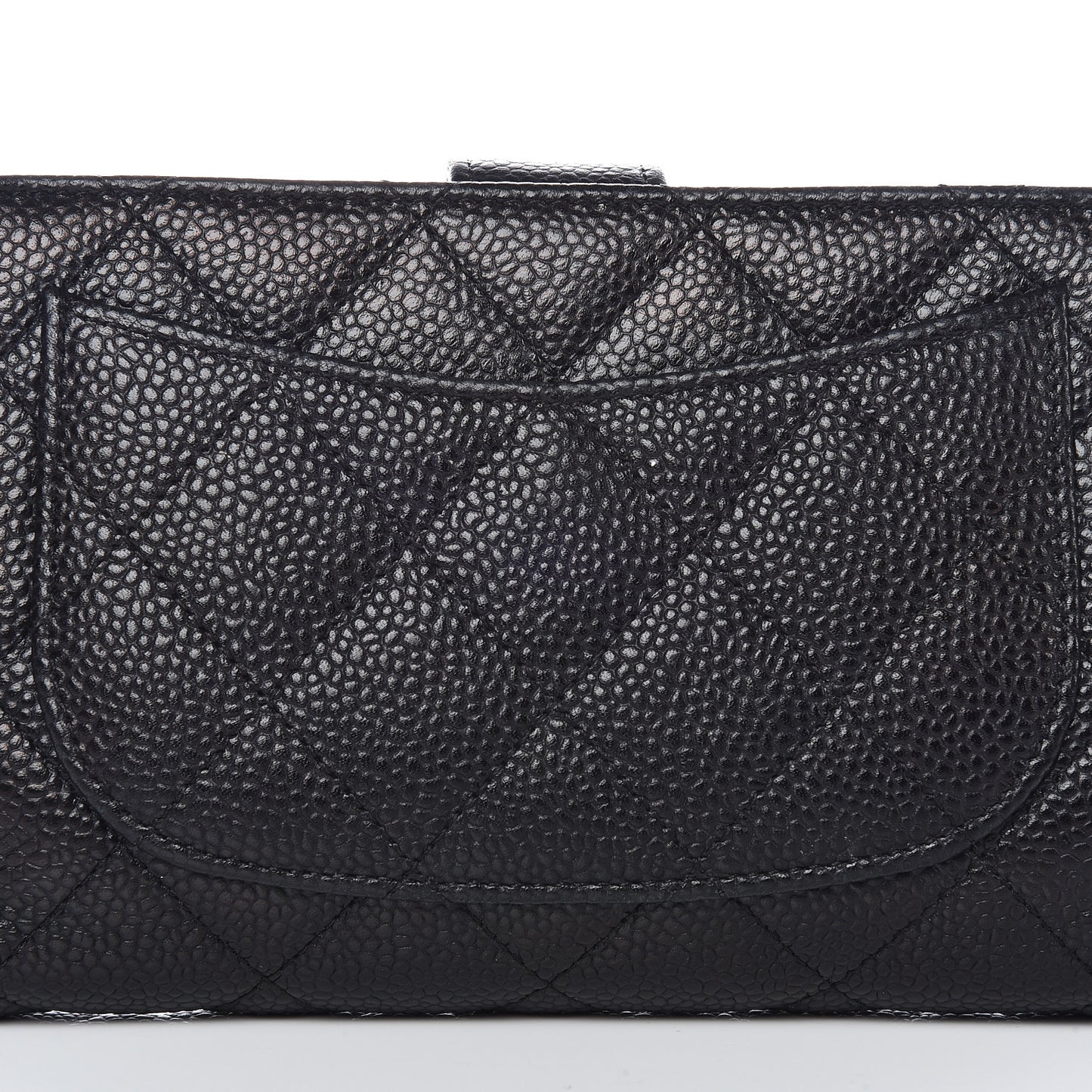 Caviar Quilted Zipped Pocket Wallet Black