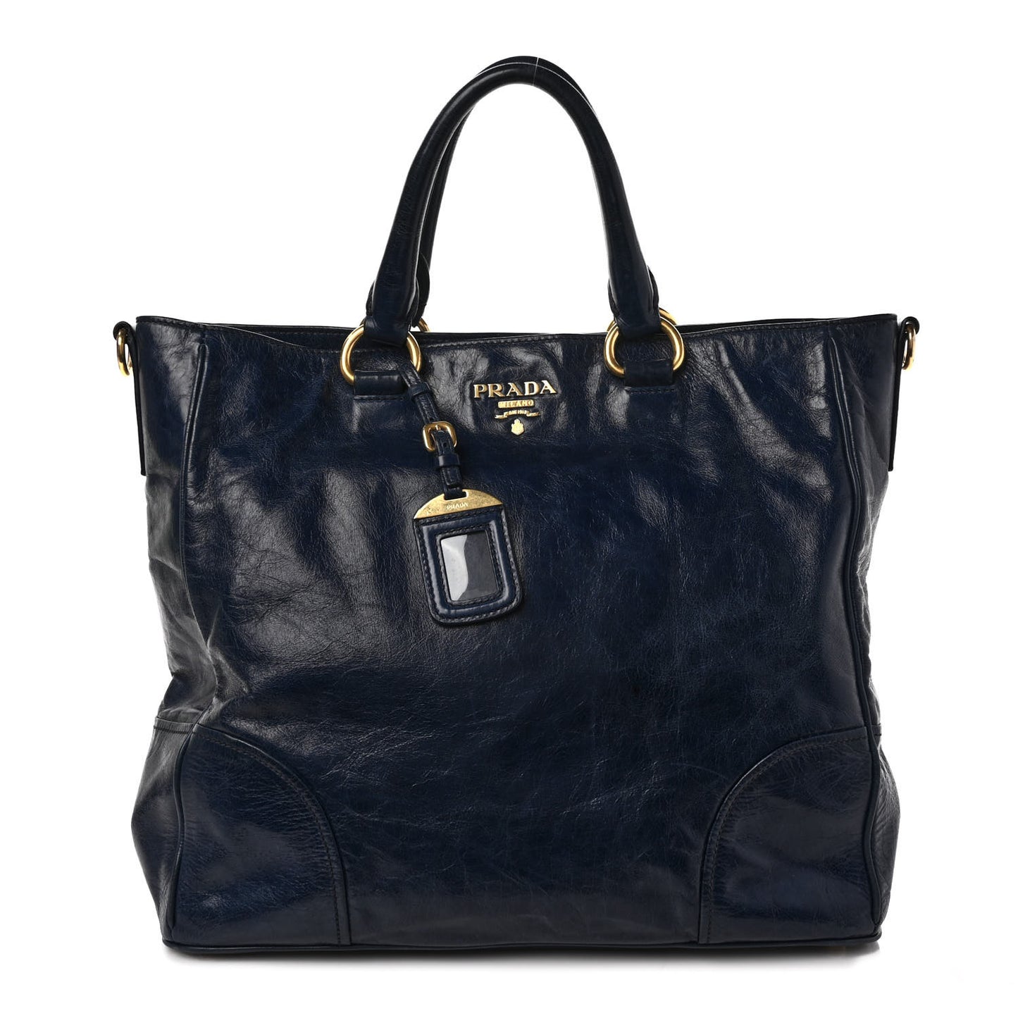 Vitello Shine Shopping Satchel Navy