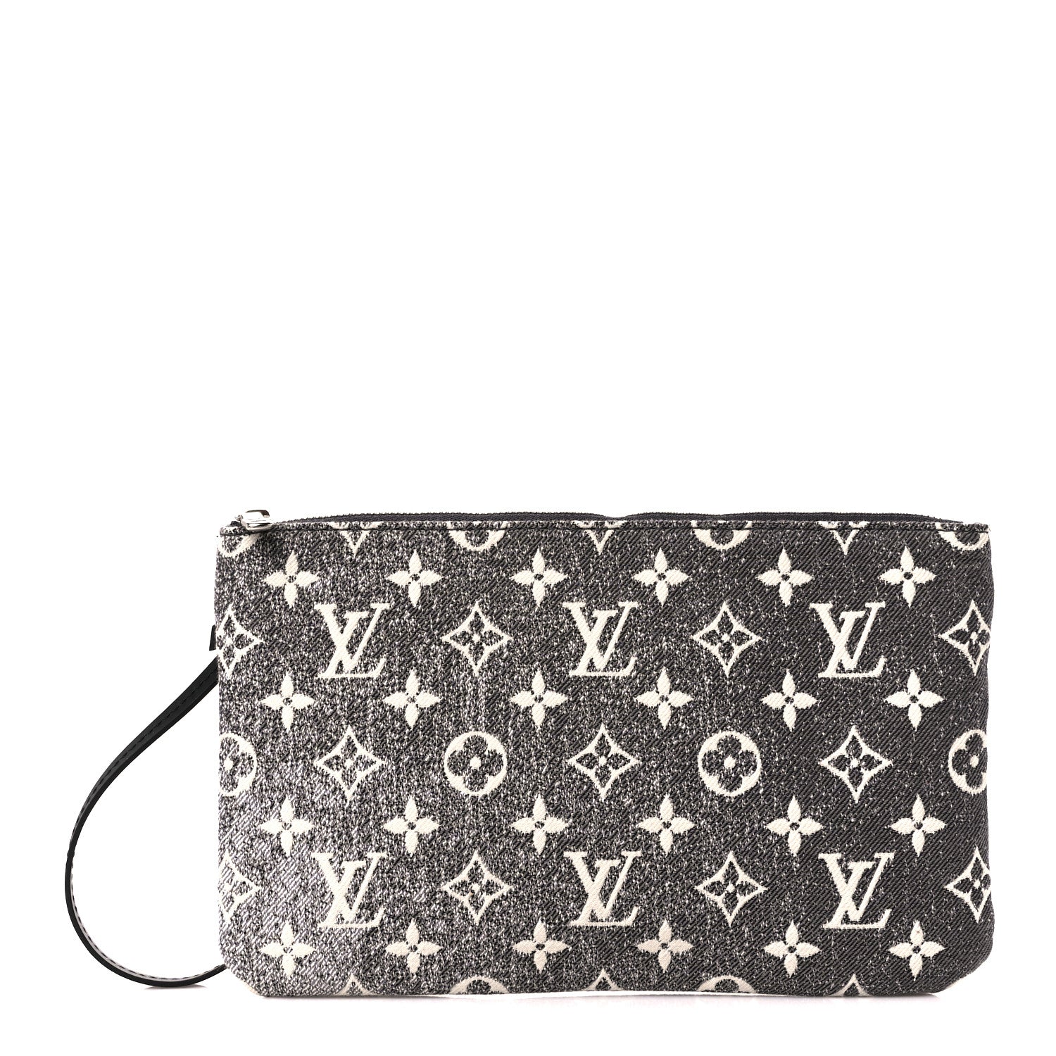 Louis Vuitton Denim Monogram Jacquard Neverfull MM GM Pochette Gray 1 of 9