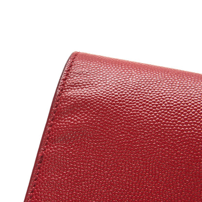 Saint Laurent Grain De Poudre Classic Monogram Clutch Red 8 of 9