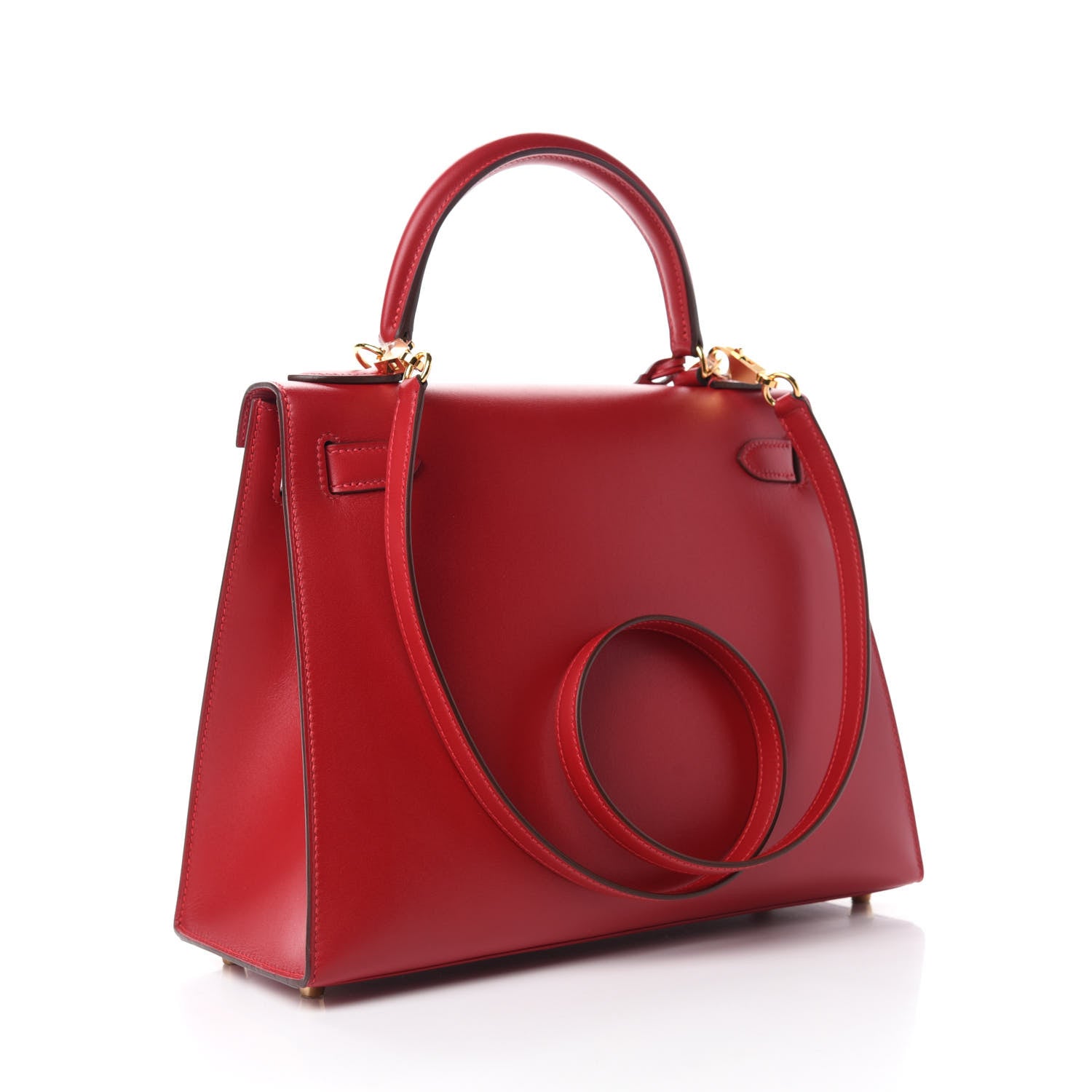 Hermes Tadelakt Kelly Sellier 28 Rouge Vif 3 of 14