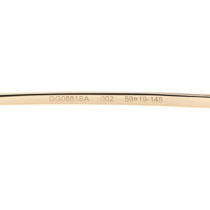 Gucci Metal Horsebit Square Sunglasses GG0881SA Gold 5 of 8