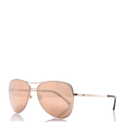 Chanel Metal Mirrored Pilot Summer Sunglasses 4223 Gold 1 of 9