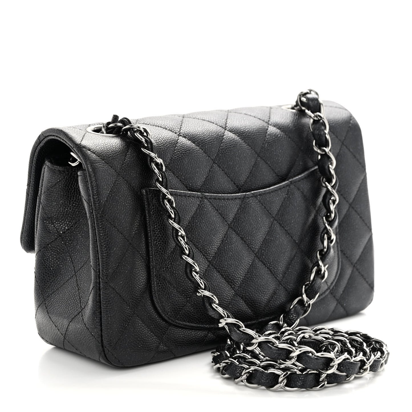 Caviar Quilted Mini Rectangular Flap Black