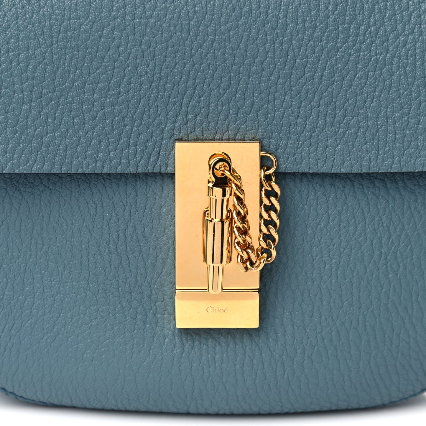 Grained Lambskin Mini Drew Shoulder Bag Cloudy Blue