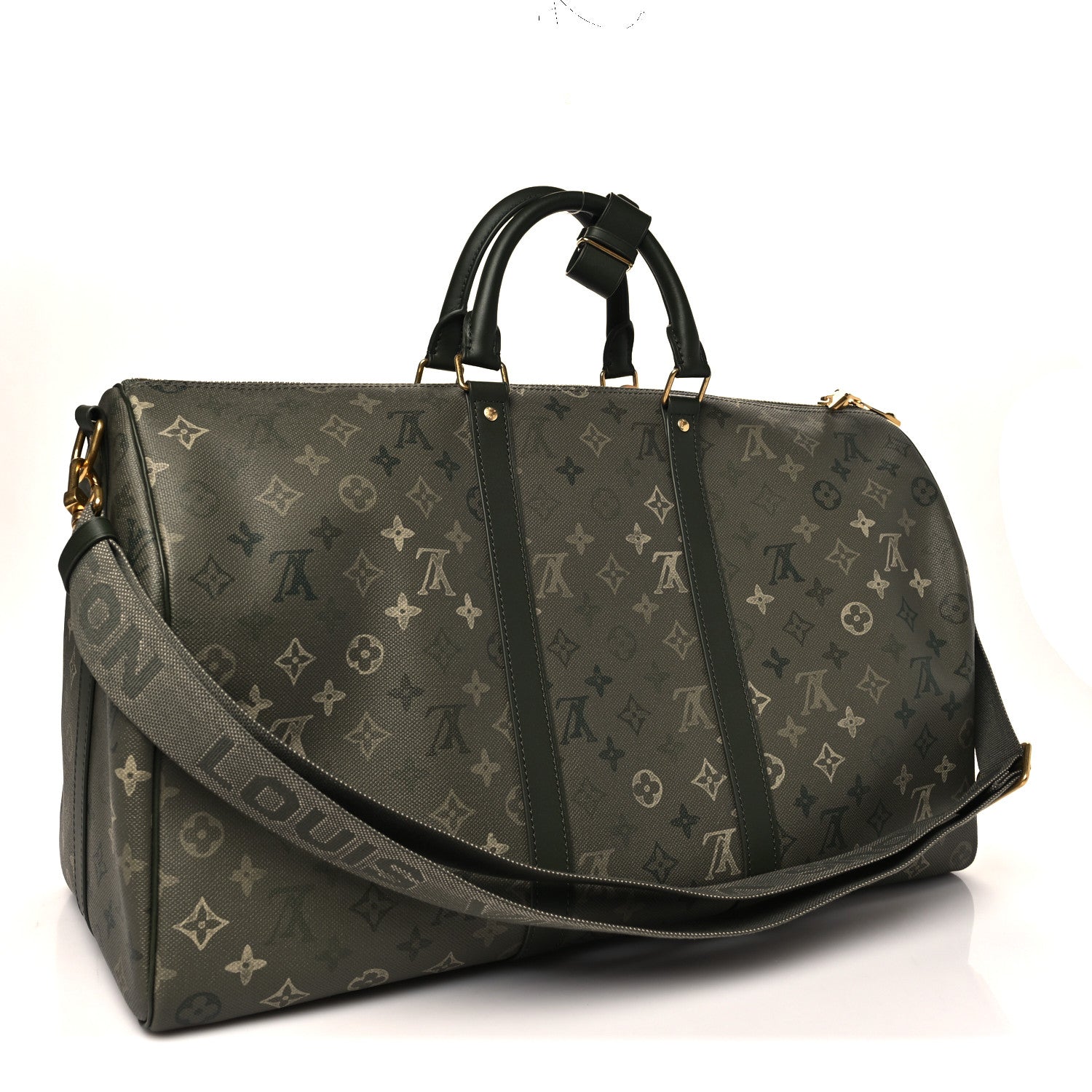 Louis Vuitton Monogram Surplus Keepall Bandouliere 50 Khaki Green 2 of 9