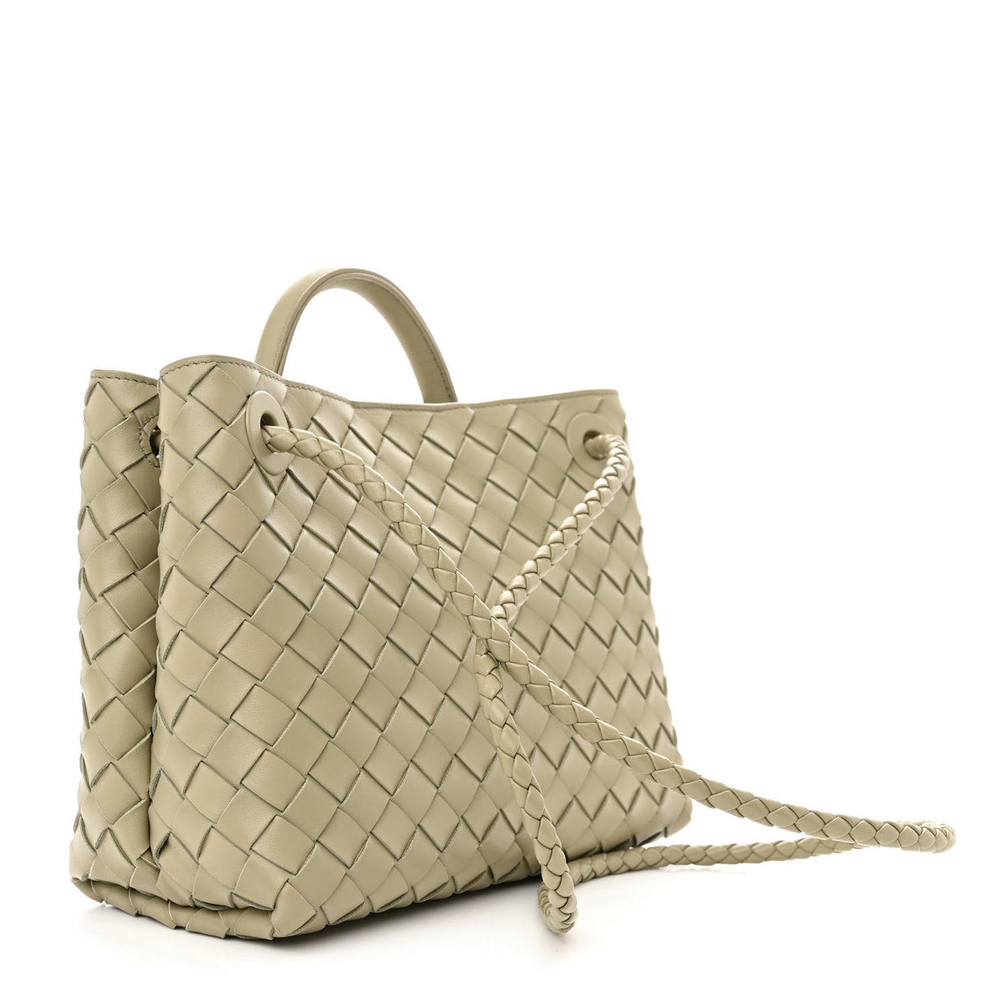 Nappa Intrecciato Small Andiamo Shoulder Bag Travertine