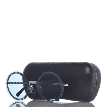 Chanel Chain Round Sunglasses 4245 Blue Silver 8 of 8