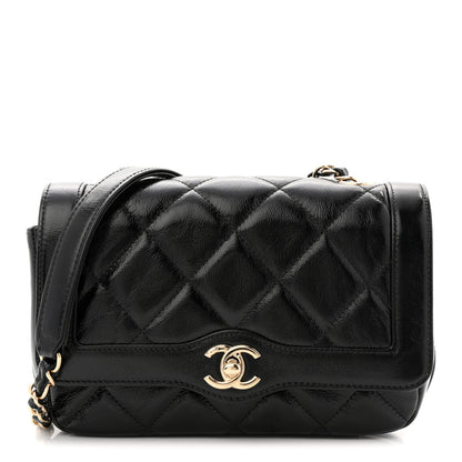 Chanel Crumpled Glazed Lambskin Quilted Mini Flap Black 1 of 11