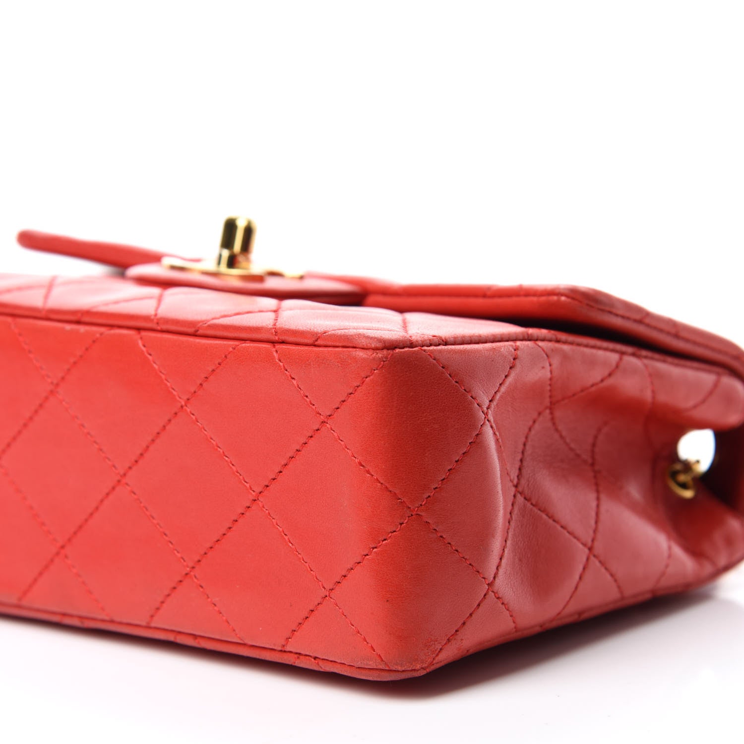Chanel Lambskin Quilted Mini Square Flap Red 7 of 14