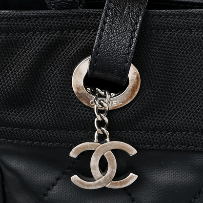 Chanel Coated Canvas Quilted Small Paris Biarritz Tote Black 12 of 12