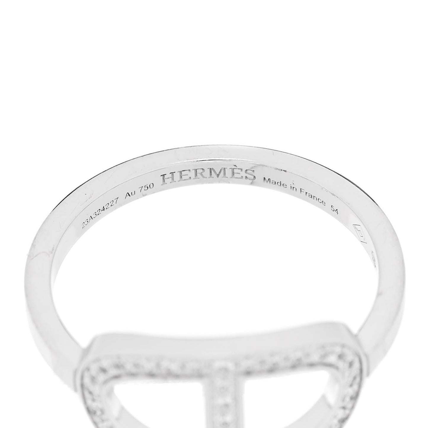 18K White Gold Diamond MM Chaine d'Ancre Contour Ring 54 6.75