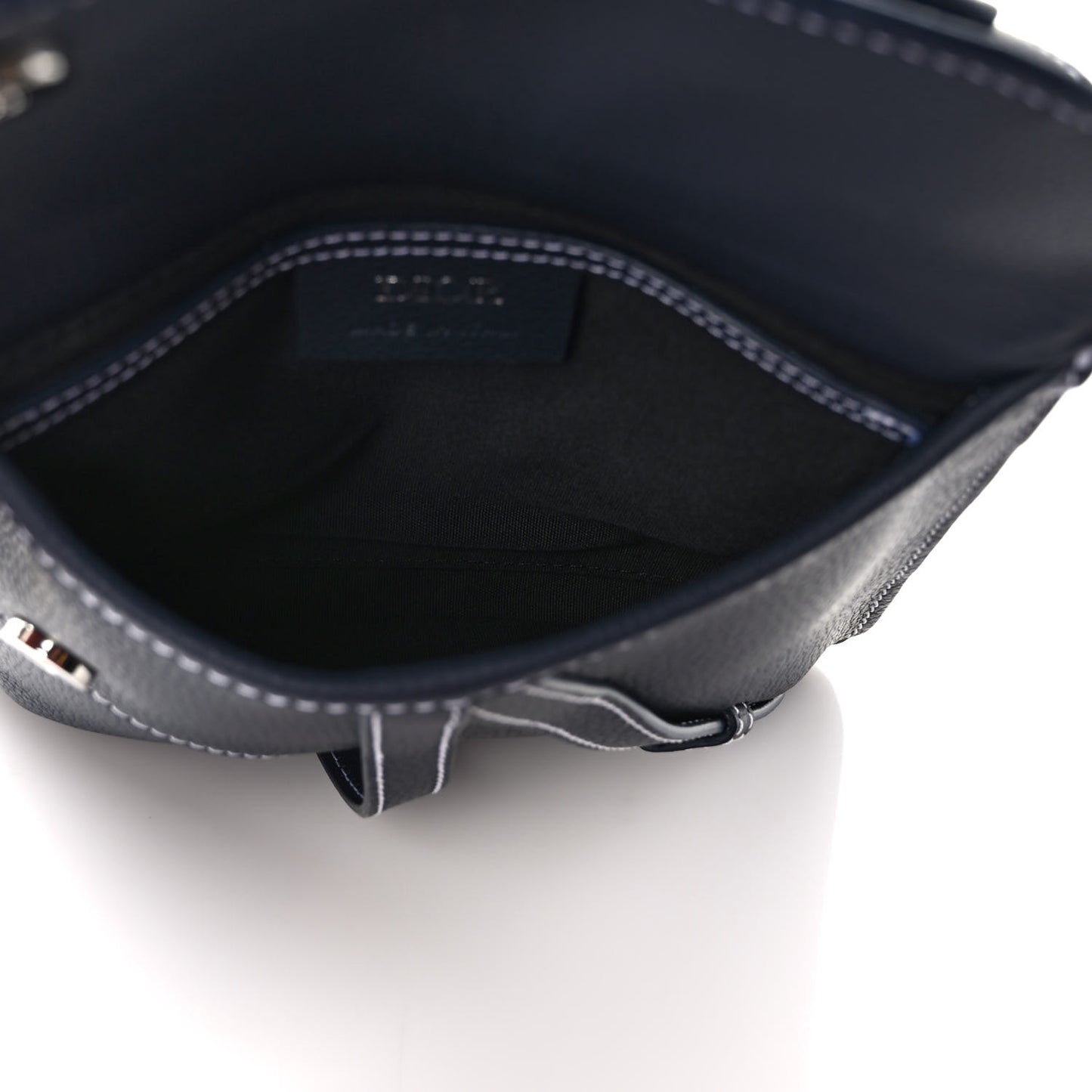X KAWS Grained Calfskin Saddle Pouch Blue Multicolor