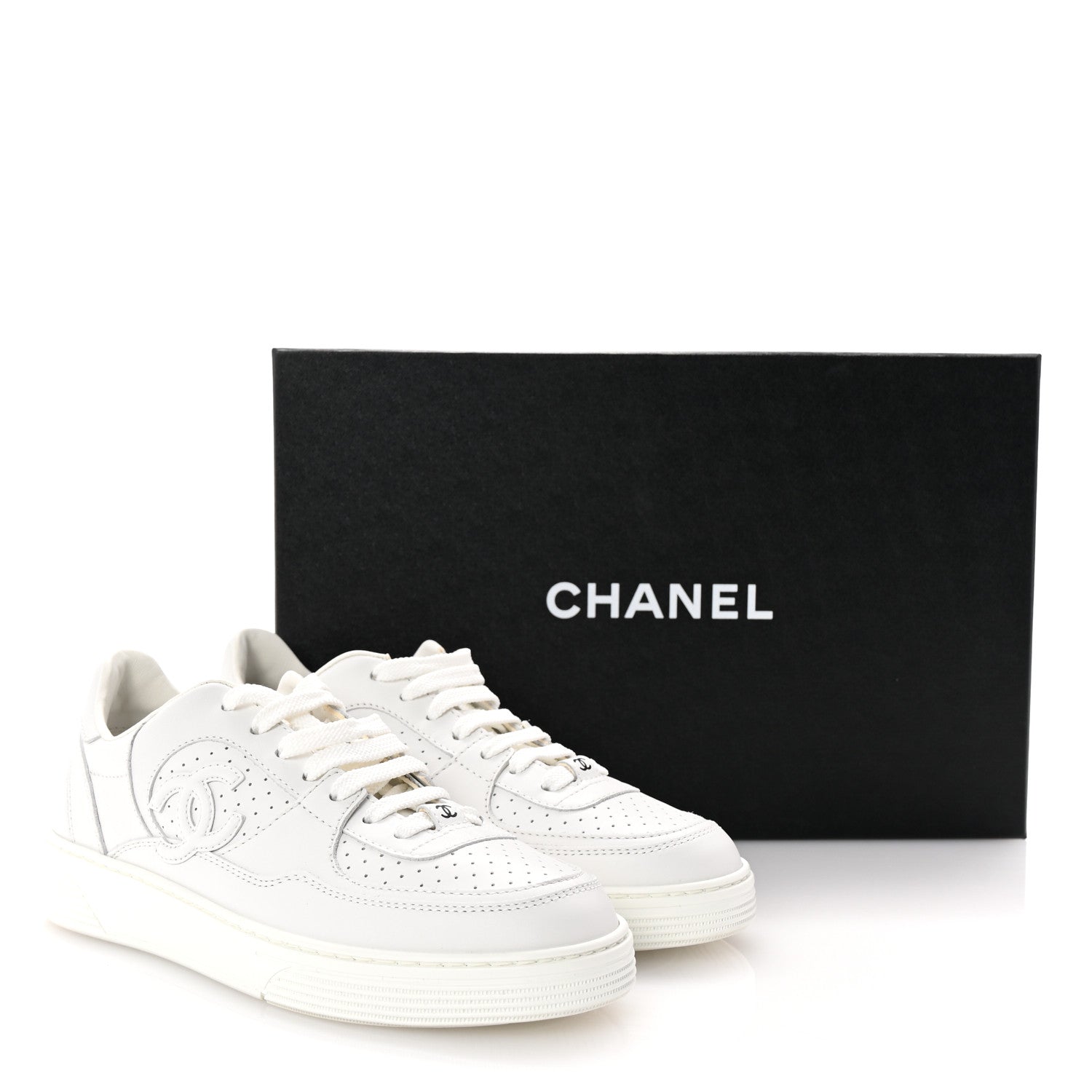 Chanel Calfskin CC Womens Sneakers 36 White 10 of 10