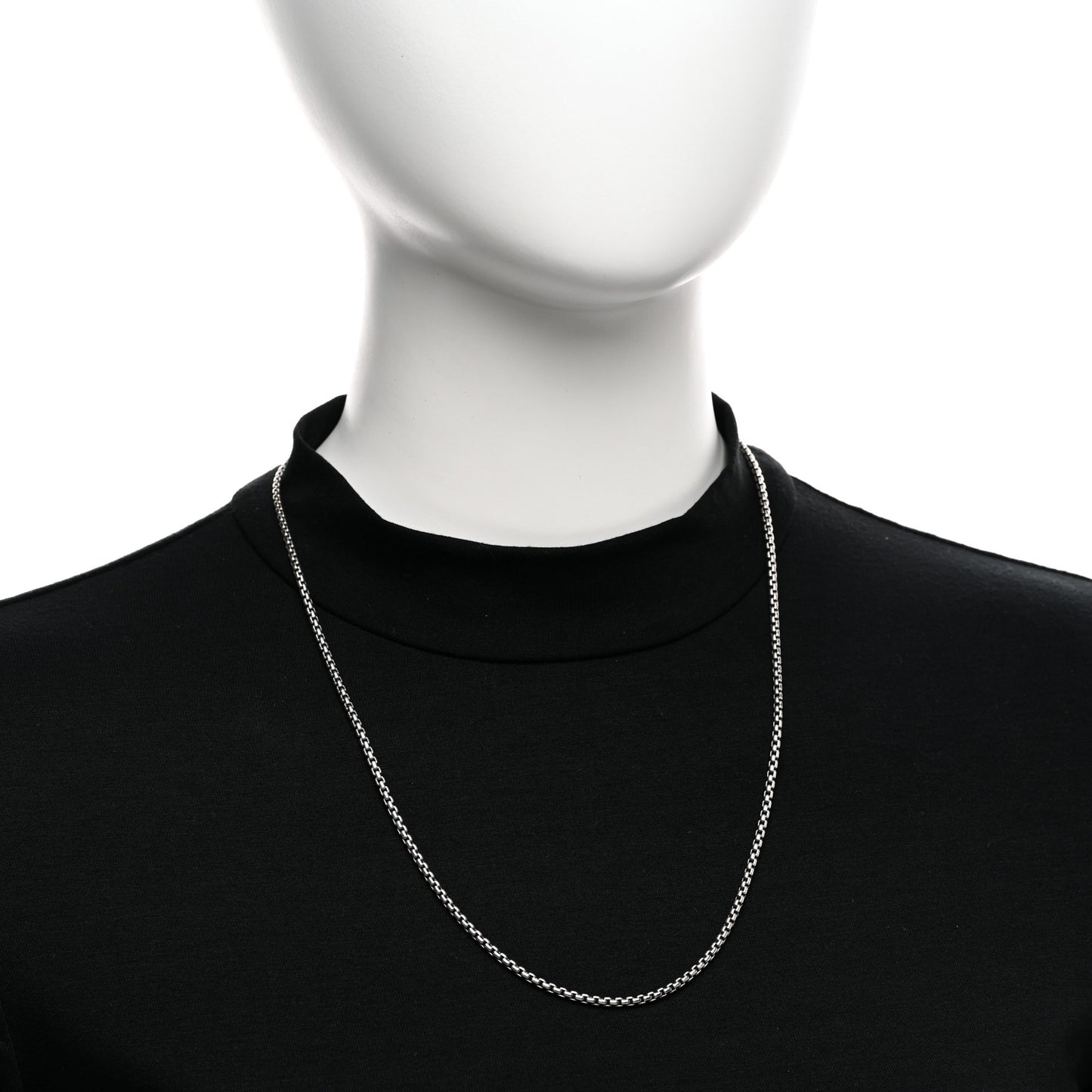 Sterling Silver 2.5mm Small Box Chain Necklace 22"