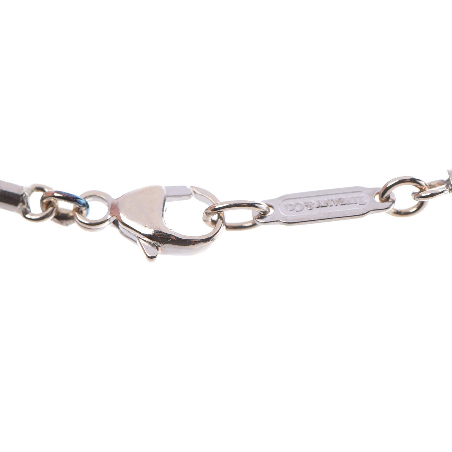 Tiffany 18K White Gold Diamond Streamerica Barrel Necklace 6 of 7