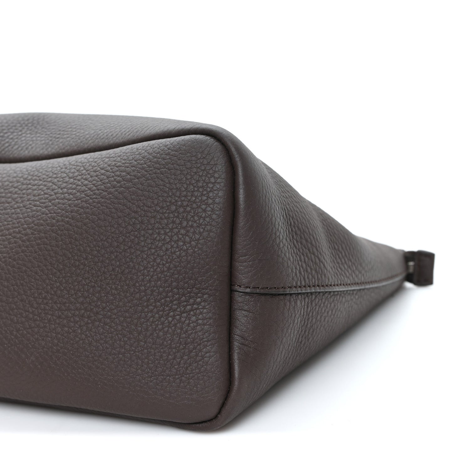 Grained Calfskin Marcel Slouchy Top Handle Bag Deep Brown