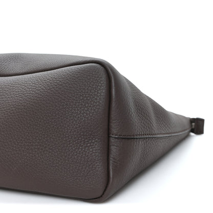 The Row Grained Calfskin Marcel Slouchy Top Handle Bag Deep Brown 10 of 10